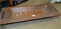 Hand carved wooden New Guinea trough platter,