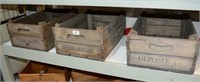 3 x vintage style providore crates