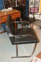 Pair Brno flat bar chairs, polished chromed steel