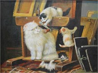 Artist unknown, Cats in a workshop,