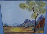 Clem Abbott, Central Australian desert scene,
