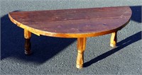 4" Wide Solid Wood Half Circle End Table