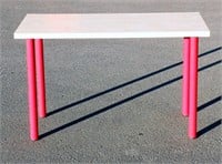 IKEA Vika Amon Table Wood Look Top Pink Legs