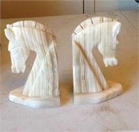 Horse Head Marble Book Ends