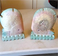 Wooden Fish Book Ends-