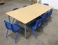 6FT Adjustable Table w/(8) Chairs