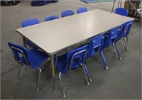6FT Table w/(10) Chairs