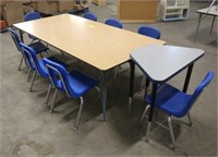 6FT Adjustable Table & Adjustable Trapezoid Table,