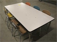 6FT Adjustable Table w/(6) Chairs