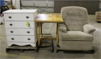 Recliner Chair, Dresser, Approx 31"x17"x37" &