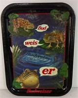 Metal Budweiser frog serving tray