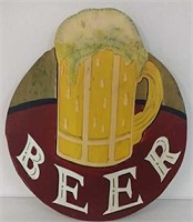 Wooden beer wall sign
