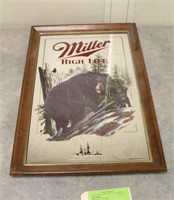 Miller High Life Black Bear Mirror, Approx 16"x23"
