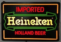 Old lighted Heineken beer sign (12"x18")
