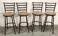 Set of four swivel barstool chairs