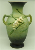Vintage Roseville Pottery Freesia Vase #127-12”