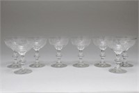 Mid-Century "Atomic Star" Crystal Champagne Coupes