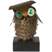 Curtis Jere Mid-Century Modern Metal Owl Sculpture