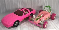 Two Barbie cars