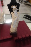 Faux Ivory Bone Carved Resin Oriental Figurine