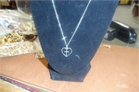 925 Heart W/Cross Necklace