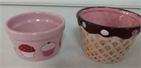 2 Cupcake Ice Cream Bowls