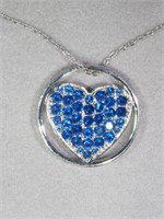 Sterling crystal heart pendant