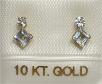 10K aquamarine earrings