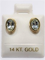 14K aquamarine earrings