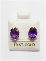 10K amethyst earrings