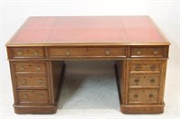 Antique Walnut Leather top partners desk