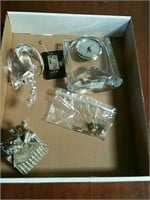 Box of Crystal Lenox desk clock costume jewelry