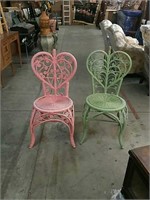 Pair of wicker painted chairs