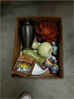 Box of pottery vases Etc