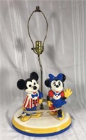 Vintage Mickey & Minnie Mouse ceramic lamp