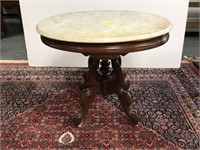 Victorian white marble top table