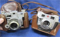2 old kodak cameras (both with leather)