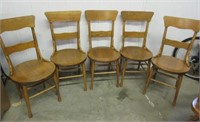 5 antique dining room chairs (matching)