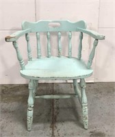 Vintage aqua barrel chair