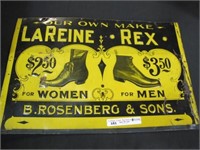RARE LAREINE & REX SHOE SIGN 20" X 13"