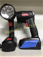 2 DRILL MASTER FLASHLIGHTS W/ BATTERIES & CHARGER