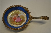 Sevres Style Porcelain in Brass Frame