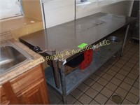 STAINLESS STEEL PREP TABLE WITH CAN OPENER