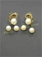 14 Karat Gold Pearl Earrings