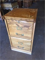 All Wood 2 Drawer Filing Cabinet