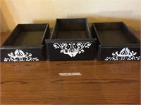 All Wood Painted Black Drawers - 3