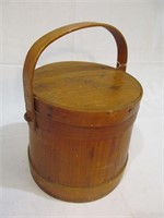 Wooden Bucket with Lid  and Handle