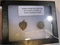 WW2 Sterling Aviation Locket and Nazi Coin