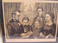 Lincoln and Family Framed Print