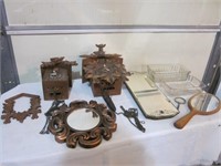 Cuckoo Clocks, Mirrors, and Glassware